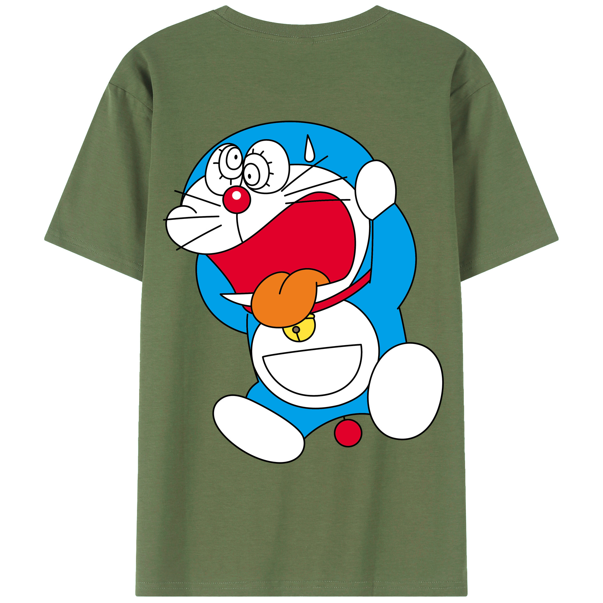 （画像用） ドラえもん Doraemon 綿100％ メンズ半袖Tシャツ（バックプリント） 通気性